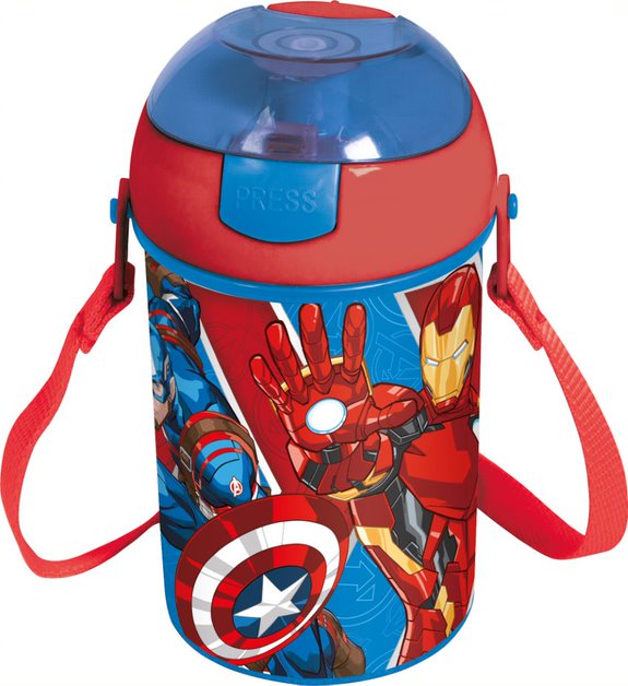Buy Stor Avengers Water Canteen Pop Up Flip 450 Ml | Yallatoys.com