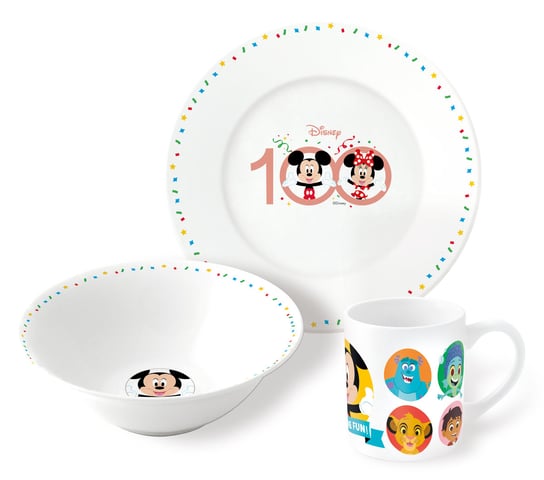 Buy Stor Disney 100 Ceramic 3 Pcs Snack Set | Yallatoys.com