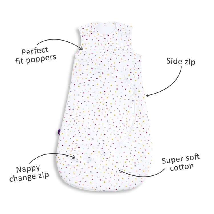 Snuz Pouch Sleeping Bag 1.0 Tog Multi Spot 0 To 6M Snuz Yallatoys