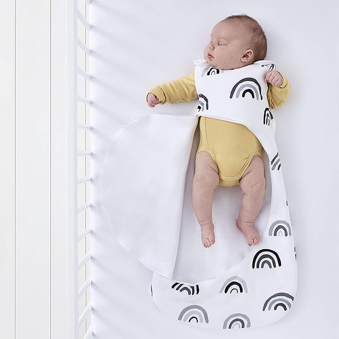 Snuz Pouch Sleeping Bag 1.0 Tog Mono Rainbow 0 To 6 Months Snuz Yallatoys