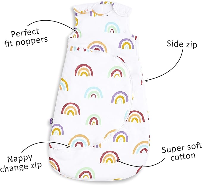 Snuz Pouch Sleeping Bag 1.0 Tog Rainbow 0 To 6 Months Snuz Yallatoys