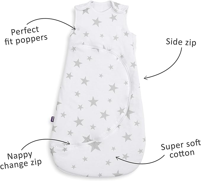 Snuz Pouch Sleeping Bag 2.5 Tog Grey Star 6 To 18 Months Snuz Yallatoys