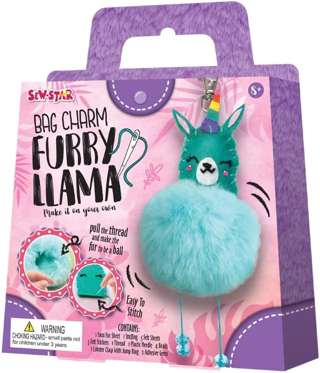Buy Sew Star Hobby Set Diy Bag Charm With Furry Pompom Llama | Yallatoys.com