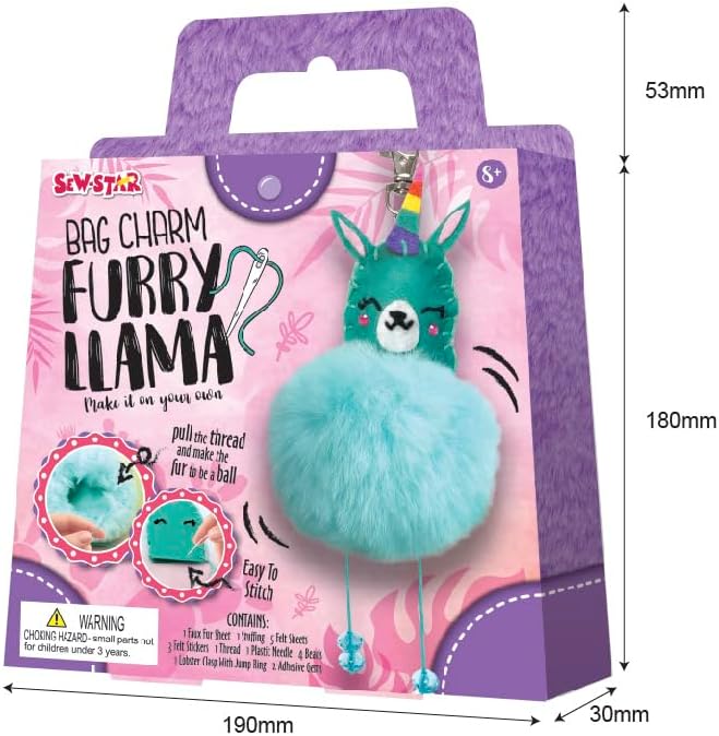 Buy Sew Star Hobby Set Diy Bag Charm With Furry Pompom Llama | Yallatoys.com