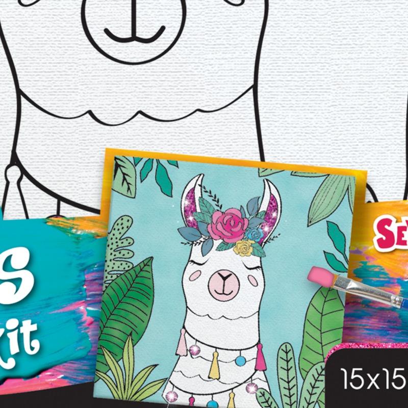 Buy Sew Star Glitter Canvas Painting Kit Alpaca | Yallatoys.com