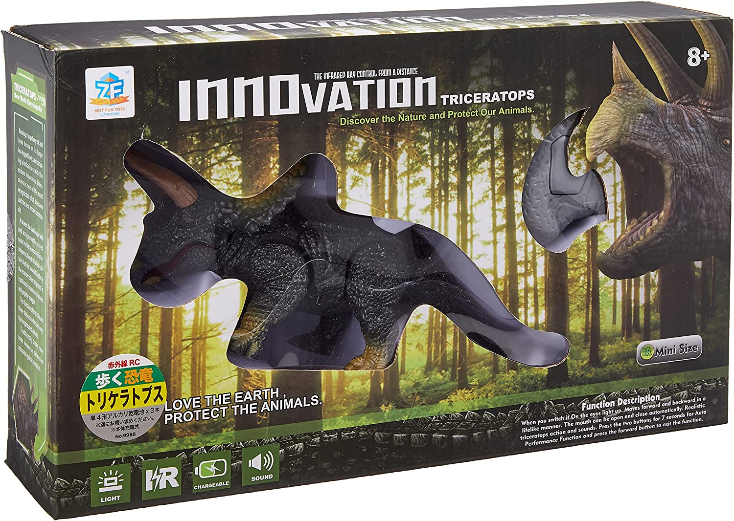 Buy Synpo Remote Control Walking Dinosaur Triceratops Moving Animal | Yallatoys.com