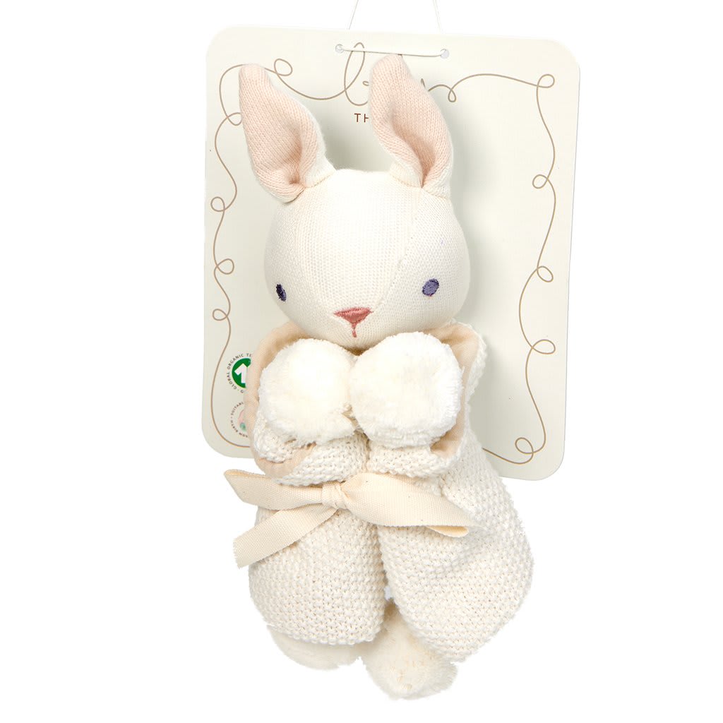 Buy ThreadBear Design Baby Threads Cream Bunny Comforter | Yallatoys.com