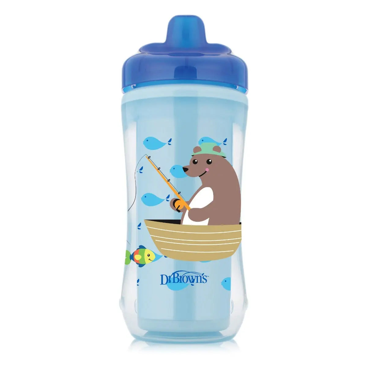 10 Oz Hard-Spout Insulated Cup - Blue Sailboat (Stage 3: 12M+) Yallamomz Yallatoys