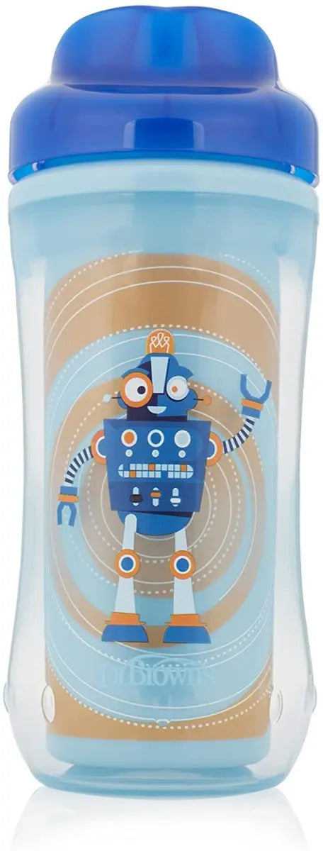 10 Oz Spoutless Insulated Cup - Blue Robot (Stage 4: 12M+) Yallamomz Yallatoys