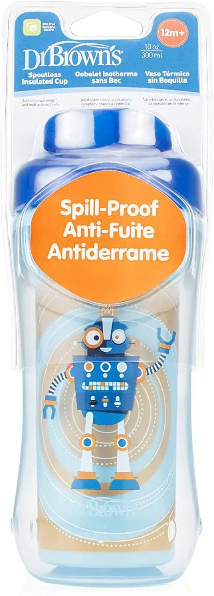 10 Oz Spoutless Insulated Cup - Blue Robot (Stage 4: 12M+) Yallamomz Yallatoys