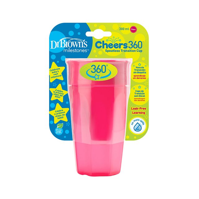Buy Dr Browns Cheers 360 Cup 300ml Pink, 1-Pack | Yallatoys.com