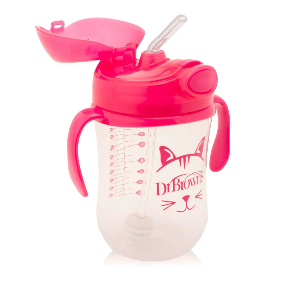 Dr Browns 9 Oz / 270 Ml Baby`S First Straw Cup With Handles - Pink (6M+) Dr Browns Yallatoys