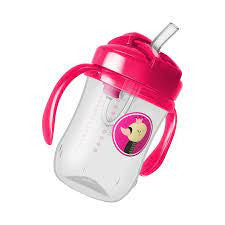 Buy Dr.Browns 9 Oz/270 Ml Baby'S First Straw Cup W/ Handles Pink Deco 6M+ 1 Pack | Yallatoys.com
