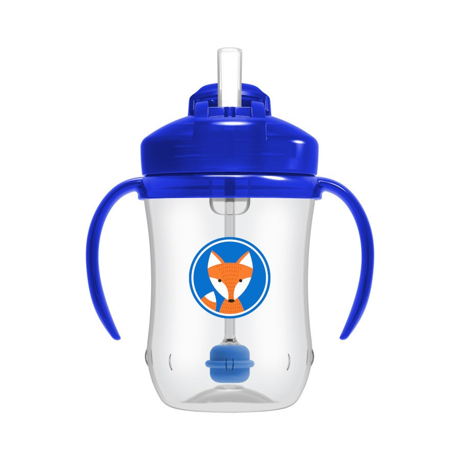 Buy Dr.Browns 9 Oz/270 Ml Baby'S First Straw Cup W/ Handles Blue Deco 6M+ 1 Pack | Yallatoys.com