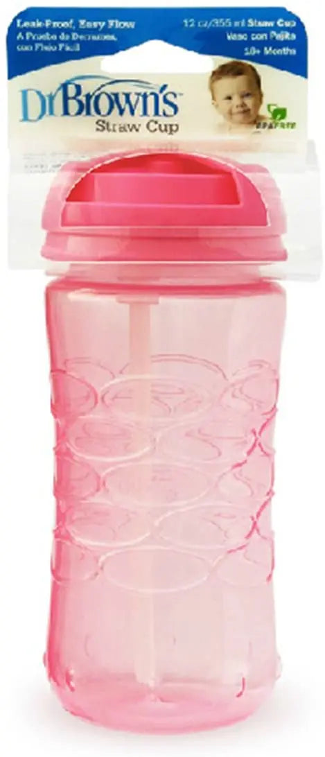 Straw Cup 12 Oz / 355 Ml-Pink & Pink Top Yallamomz Yallatoys