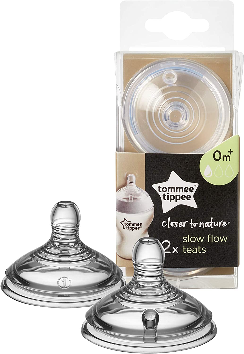 Tommee Tippee Closer To Nature Teats  Slow Flow X 2 Clear Tommee Tippee Yallatoys