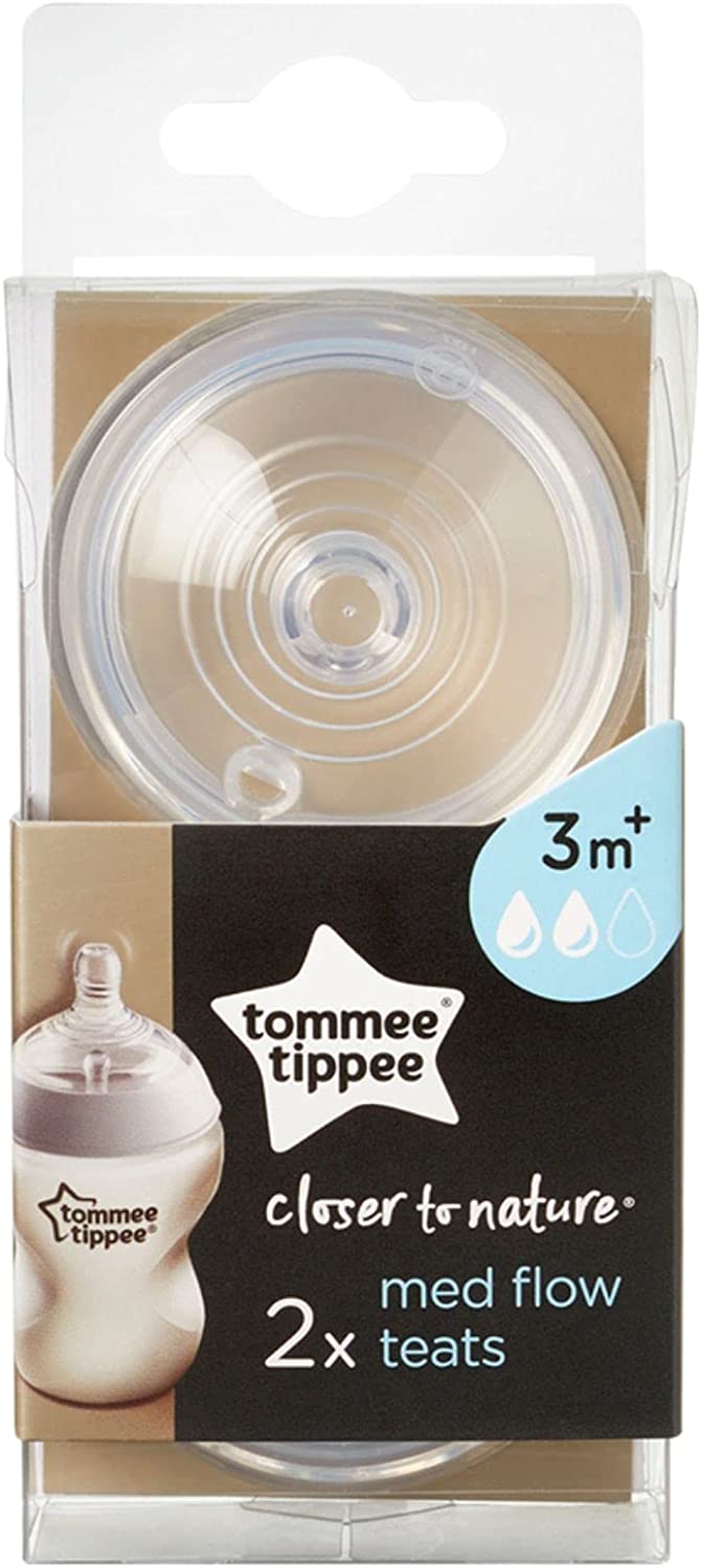Tommee Tippee Closer To Nature Teats  Medium Flow X 2  Clear Tommee Tippee Yallatoys