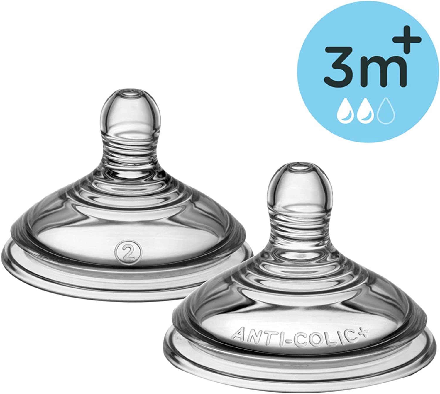 Tommee Tippee Closer To Nature Teats  Medium Flow X 2  Clear Tommee Tippee Yallatoys