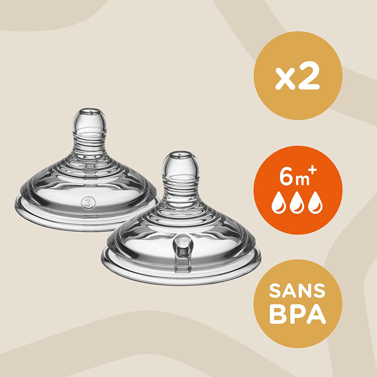 Tommee Tippee Closer To Nature Teats  Fast Flow X 2 Clear Tommee Tippee Yallatoys