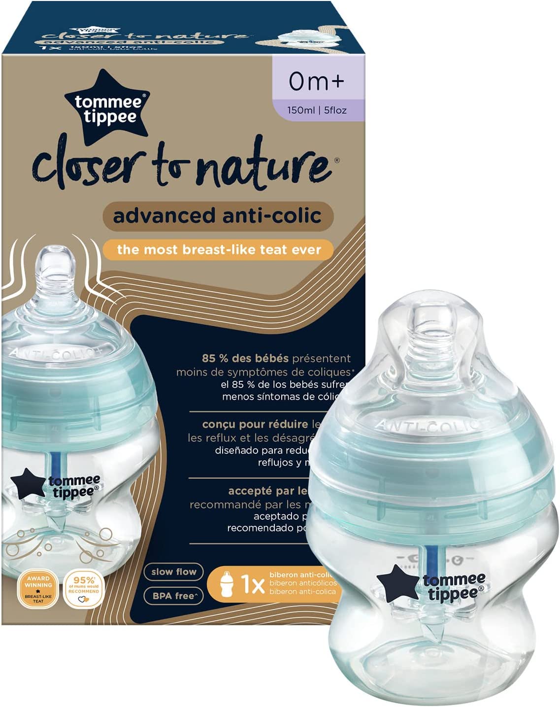 Tommee Tippee Advanced Anti Colic Feeding Bottle  150Ml X1 Tommee Tippee Yallatoys