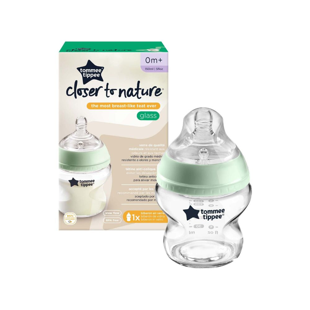 Tommee Tippee Closer To Nature Glass Feeding Bottle  150Ml X 1 Clear Tommee Tippee Yallatoys