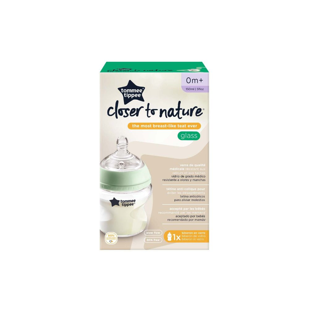 Tommee Tippee Closer To Nature Glass Feeding Bottle  150Ml X 1 Clear Tommee Tippee Yallatoys