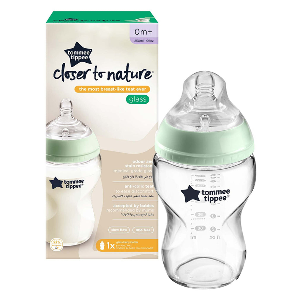 Tommee Tippee Closer To Nature Glass Feeding Bottle  250Ml X 1 Clear Tommee Tippee Yallatoys