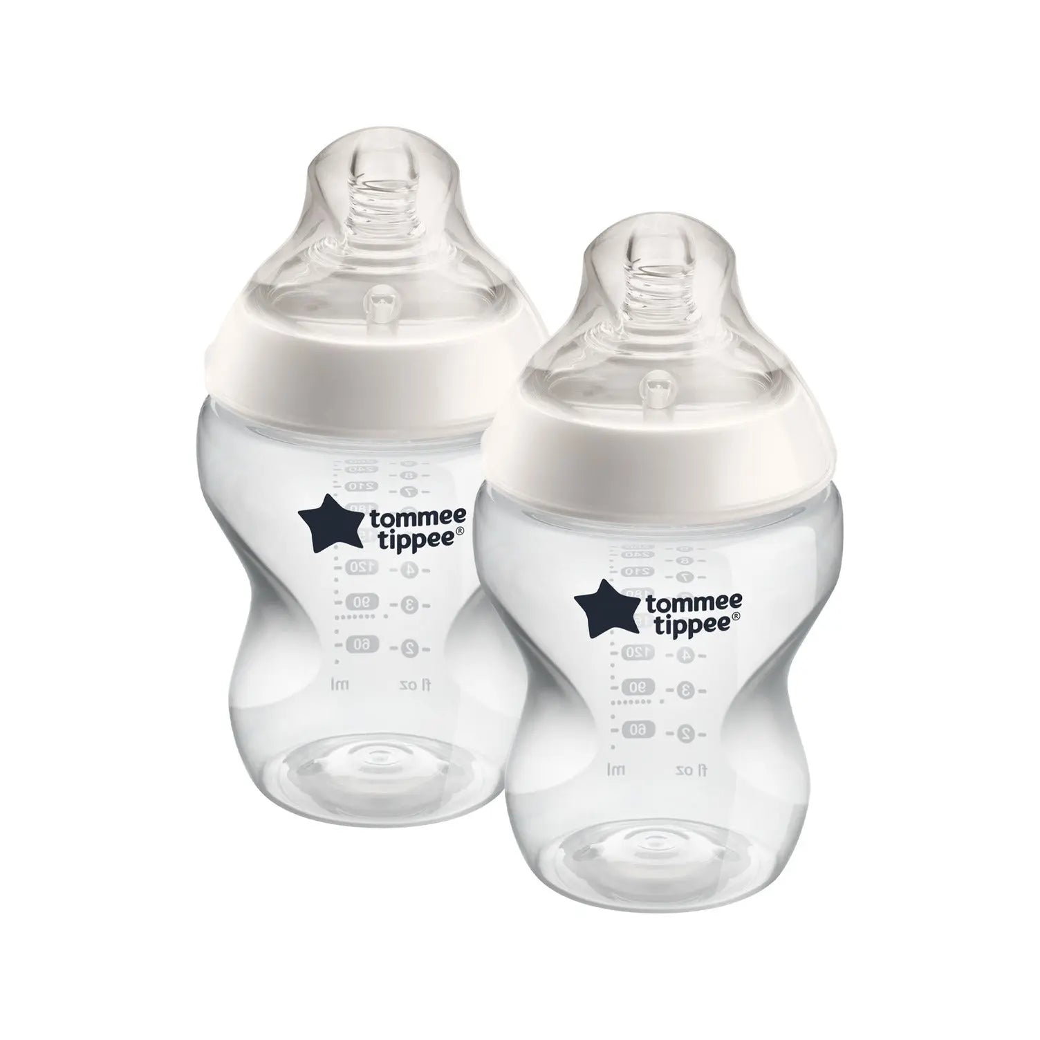 Tommee Tippee Closer To Nature Feeding Bottle  260Ml X 2  Clear Tommee Tippee