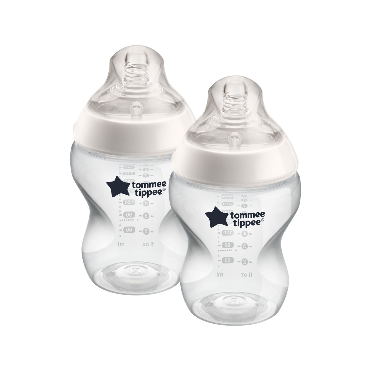 Buy Tommee Tippee Closer To Nature Feeding Bottle  260Ml X 2  Clear | Yallatoys.com
