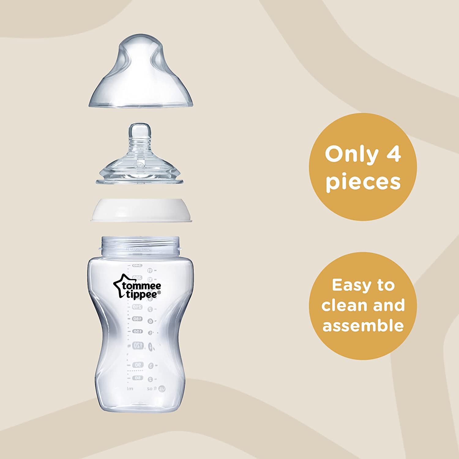 Tommee Tippee Closer To Nature Feeding Bottle  340Ml X 2  Clear Tommee Tippee Yallatoys