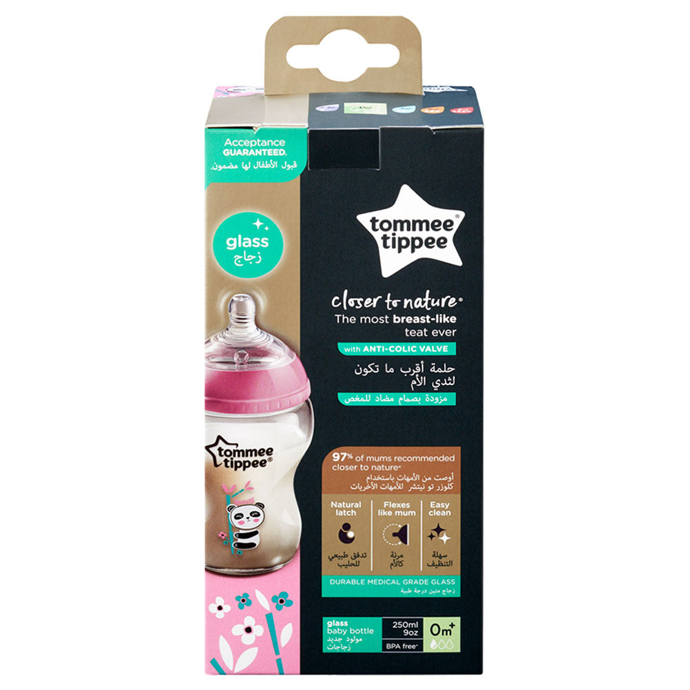 Tommee Tippee  Closer To Nature Glass  250Ml  Girl Tommee Tippee Yallatoys