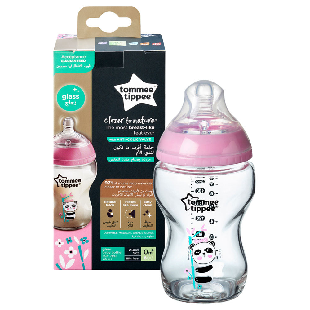 Tommee Tippee  Closer To Nature Glass  250Ml  Girl Tommee Tippee Yallatoys