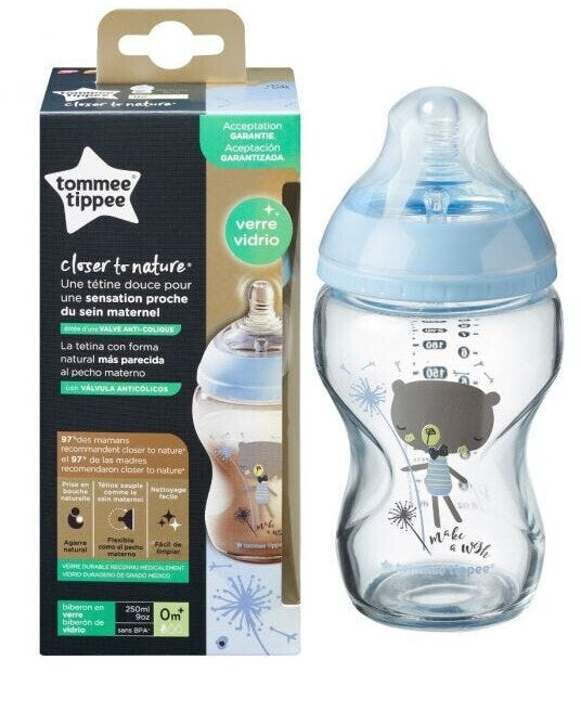 Tommee Tippee  Closer To Nature Glass  250Ml  Boy Tommee Tippee Yallatoys