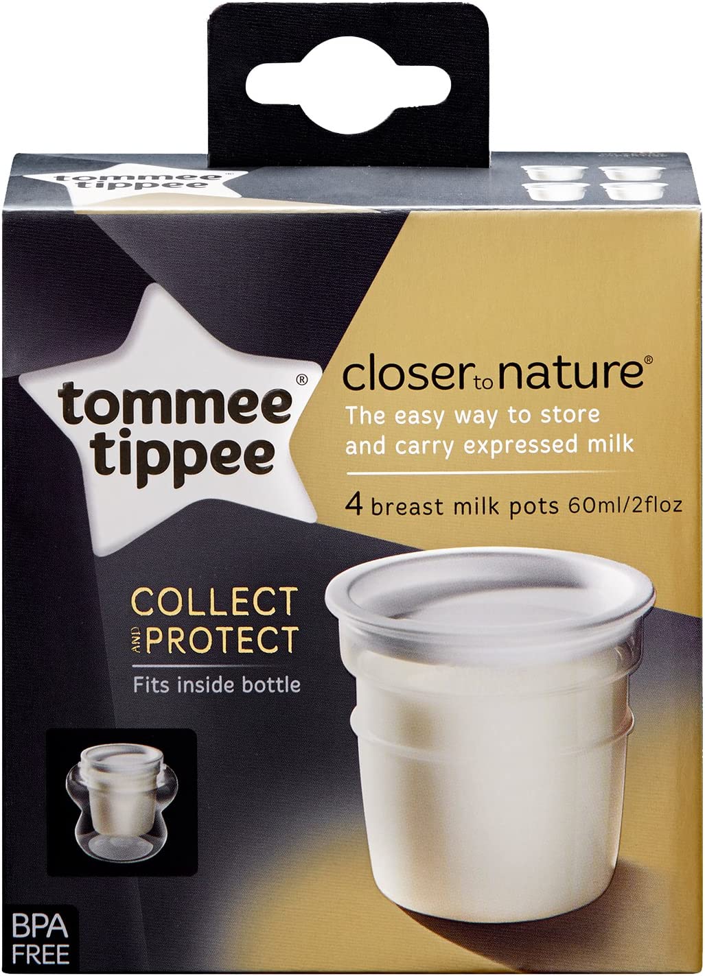 Tommee Tippee Closer To Nature Milk Storage Pots Pack Of 4 Tommee Tippee Yallatoys