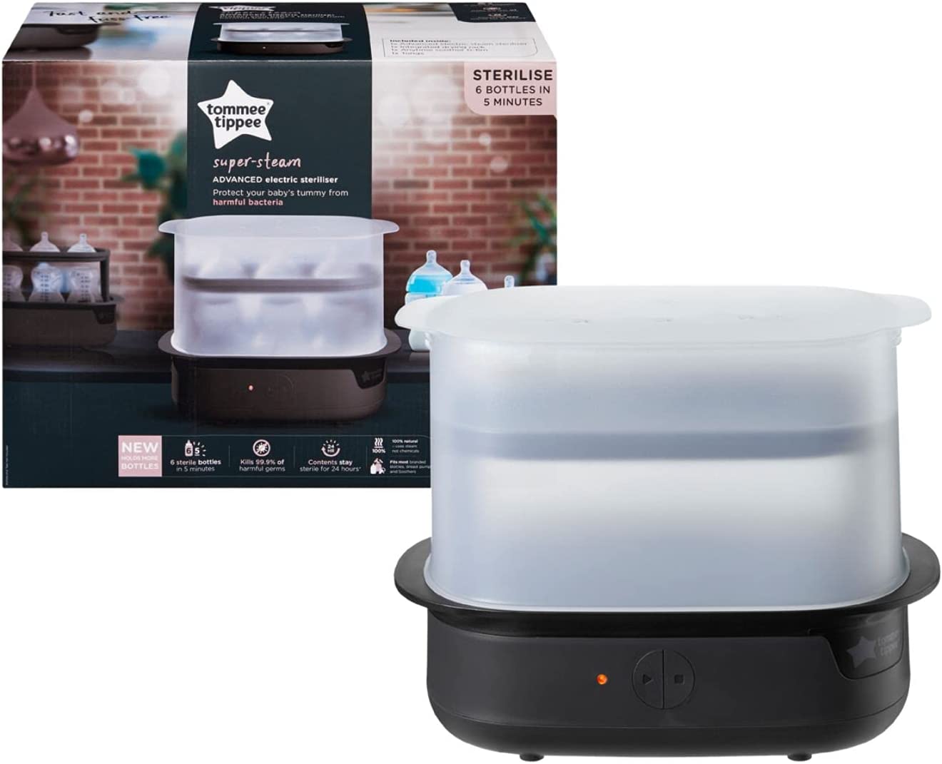 Tommee Tippee Advanced Electric Steam Steriliser Dryer Black Tommee Tippee Yallatoys