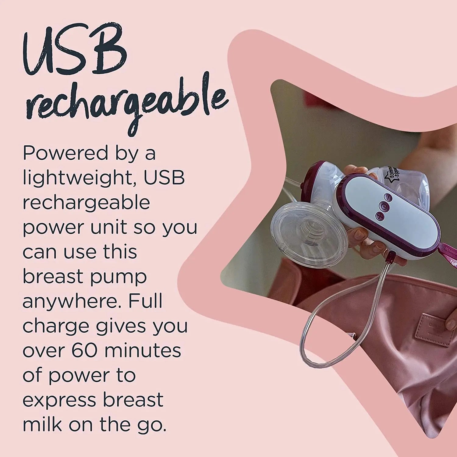 Tommee Tippee Made For Me Electric Breast Pump  Very Quiet Usb Rechargeable & Portable Unit With Massage & Express Modes Tommee Tippee Yallatoys