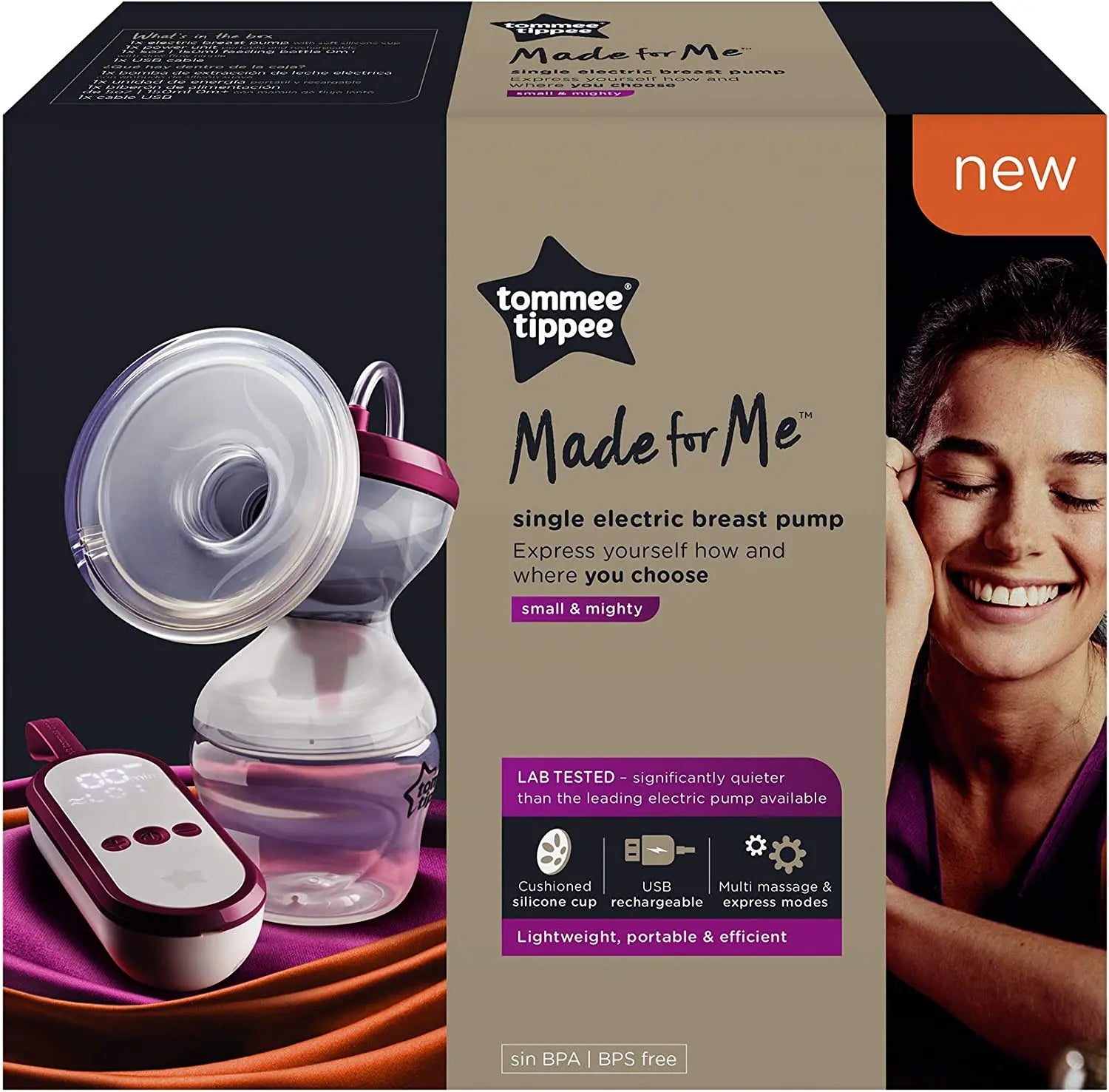 Tommee Tippee Made For Me Electric Breast Pump  Very Quiet Usb Rechargeable & Portable Unit With Massage & Express Modes Tommee Tippee Yallatoys