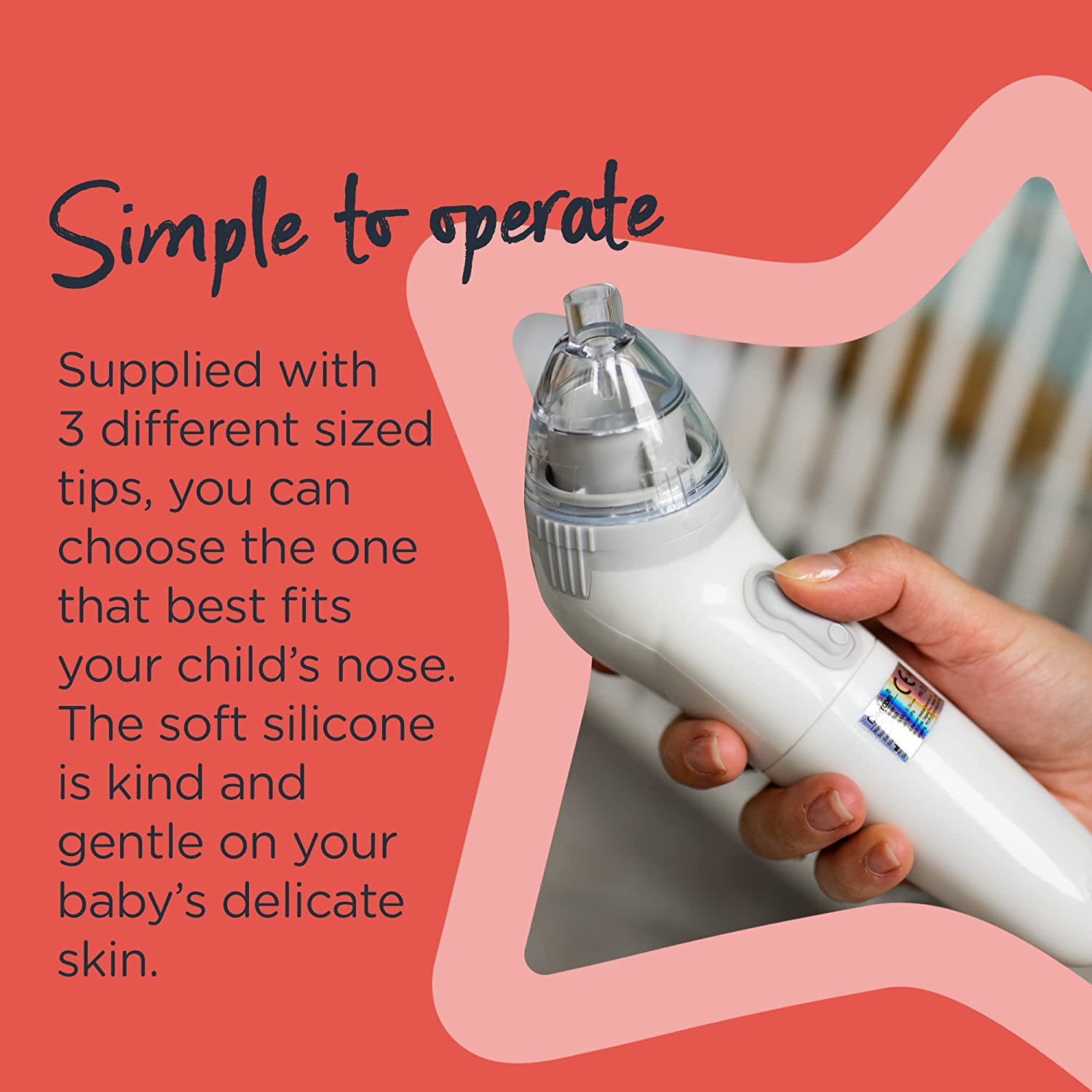 Tommee Tippee Battery Baby Nasal Aspirator For Relief From Nasal Congestion  0M+ Tommee Tippee Yallatoys
