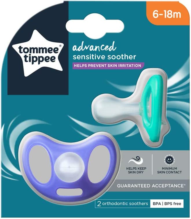 Tommee Tippee  Advanced Sensitive Soother 6 18M  Pack Of 2 Tommee Tippee Yallatoys