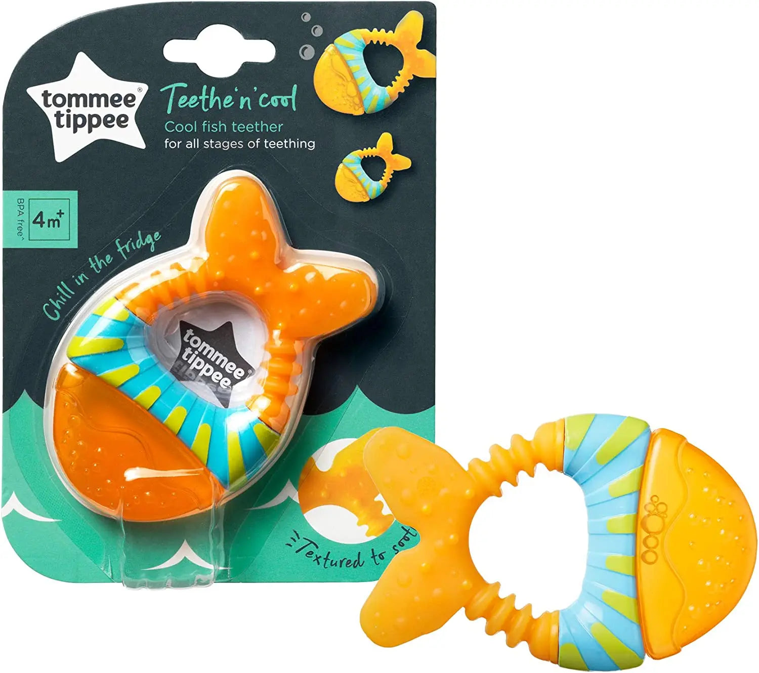 Tommee Tippee Teethe N Cool Waterfilled Teether  4 Months +  Orange Tommee Tippee Yallatoys