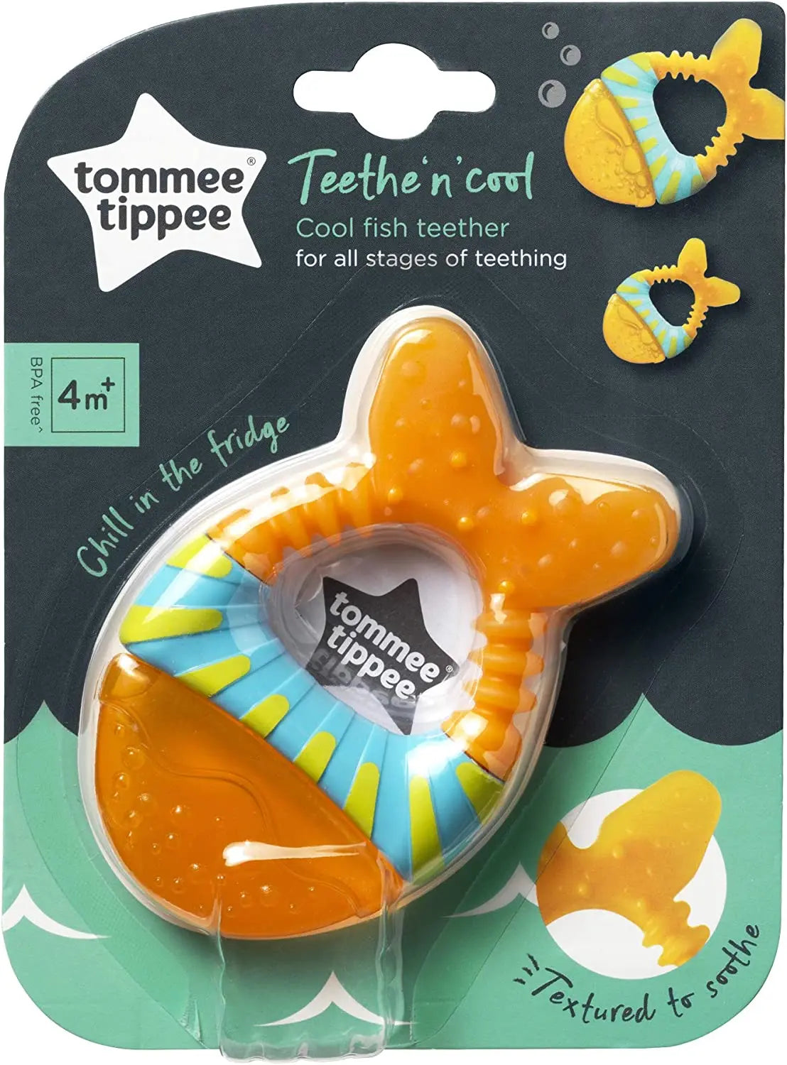 Tommee Tippee Teethe N Cool Waterfilled Teether  4 Months +  Orange Tommee Tippee Yallatoys