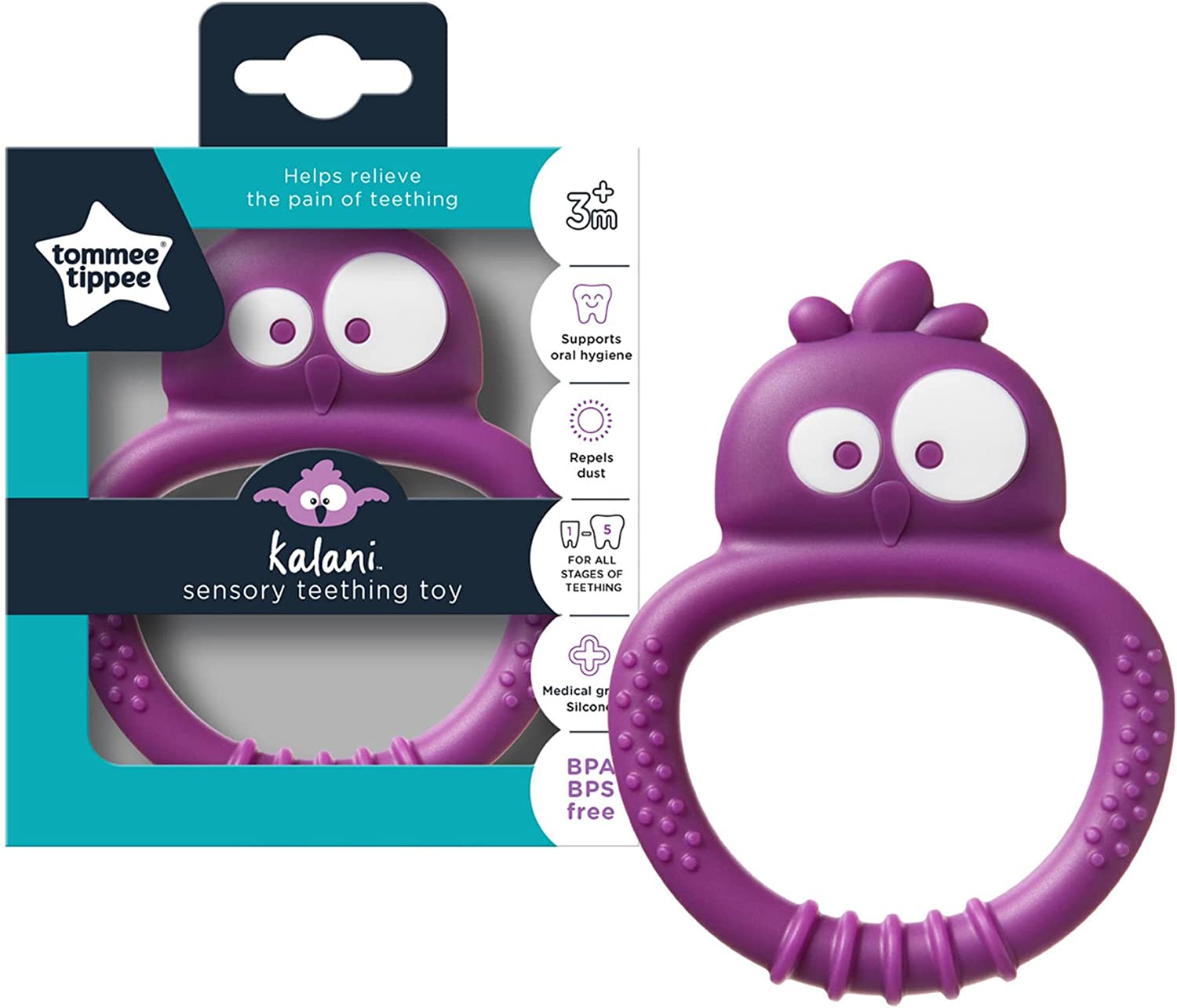 Tommee Tippee Kalani Mini Teether  Sensory Teething Toy 3 Months+ Tommee Tippee Yallatoys