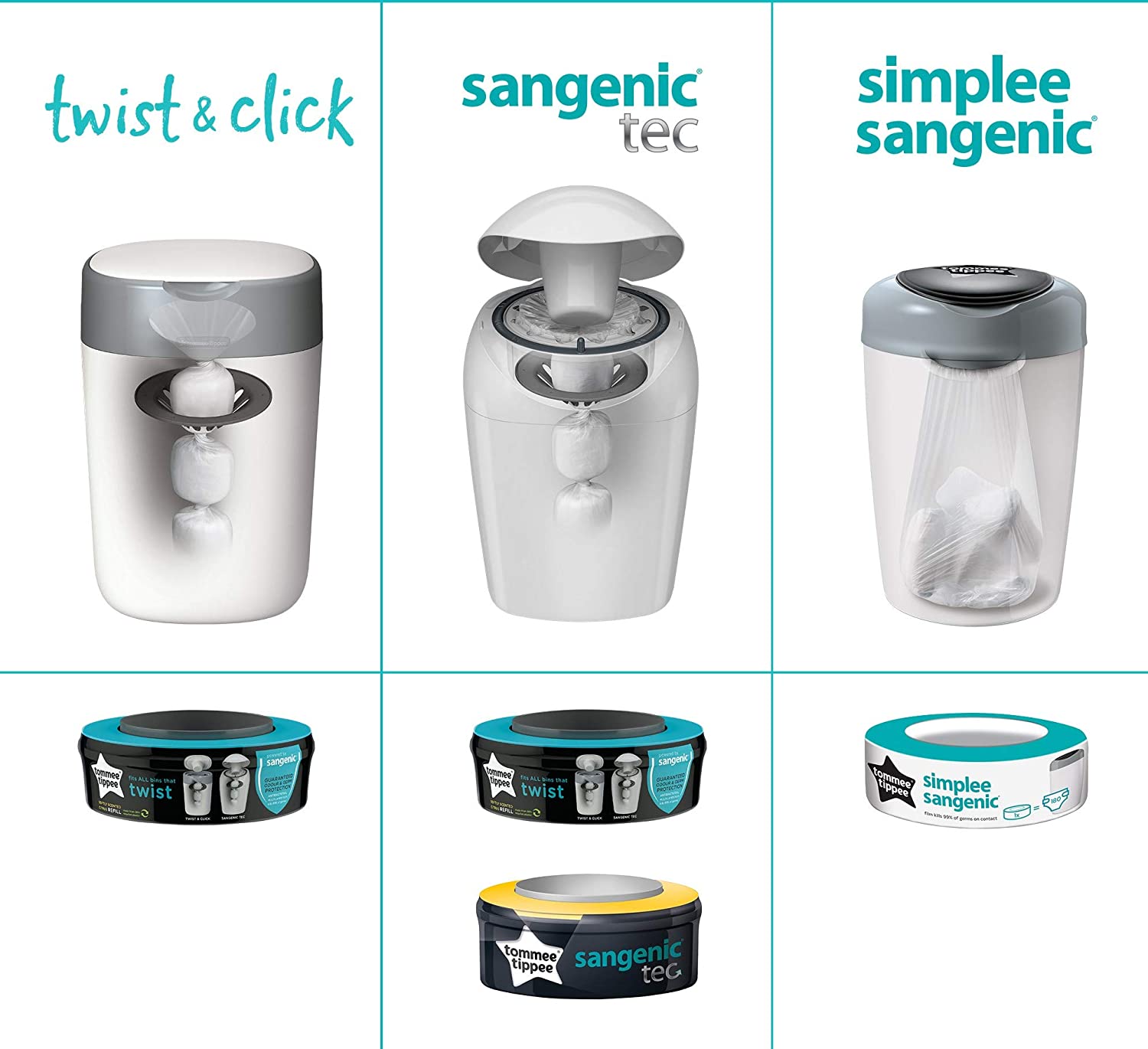 Tommee Tippee Sangenic Universal Cassette 3Pc Tommee Tippee Yallatoys
