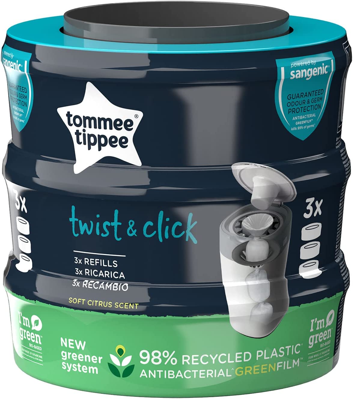 Tommee Tippee Sangenic Universal Cassette 3Pc Tommee Tippee Yallatoys