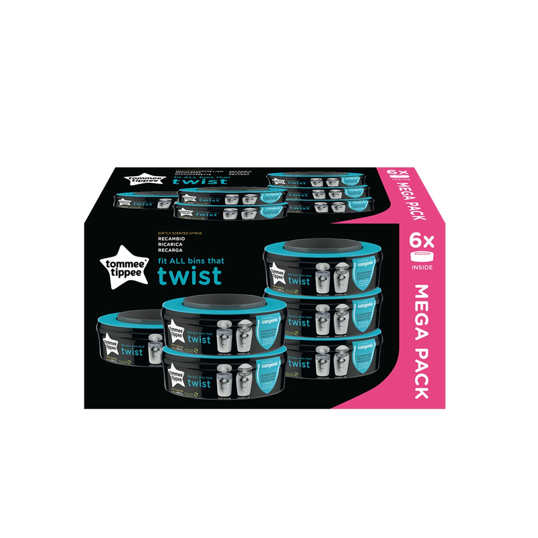 Tommee Tippee Sangenic Universal Cassette 6Pc Tommee Tippee Yallatoys