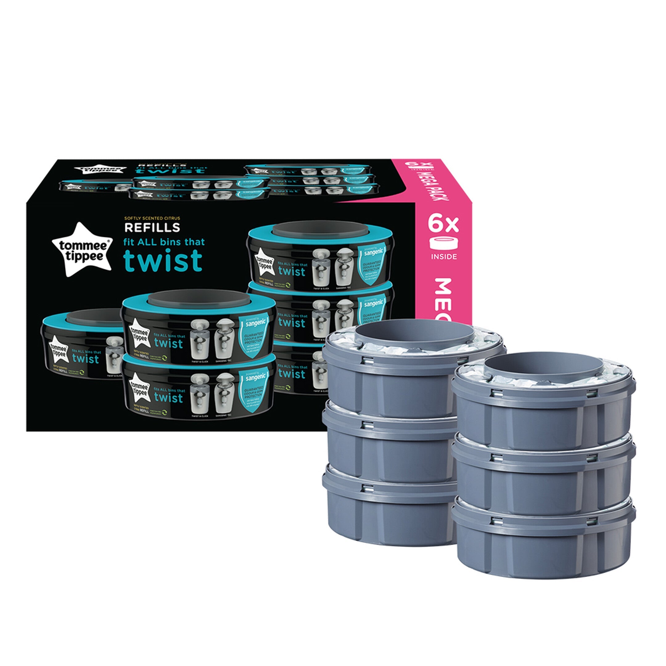 Tommee Tippee Sangenic Universal Cassette 6Pc Tommee Tippee Yallatoys