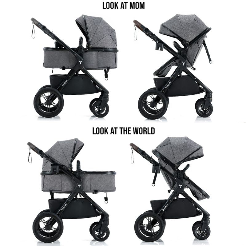 Teknum 3In1 Compacto Travel Stroller-Dark Grey Teknum Yallatoys