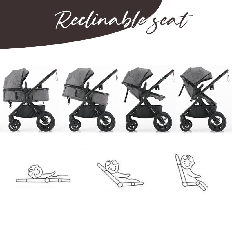Teknum 3In1 Compacto Travel Stroller-Dark Grey Teknum Yallatoys