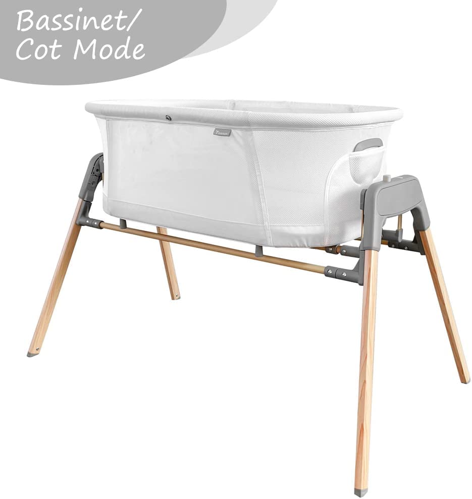 Teknum  3 In 1 Baby Rocker Bassinet/  Infant Crib W/ Mosquito Net White Teknum Yallatoys