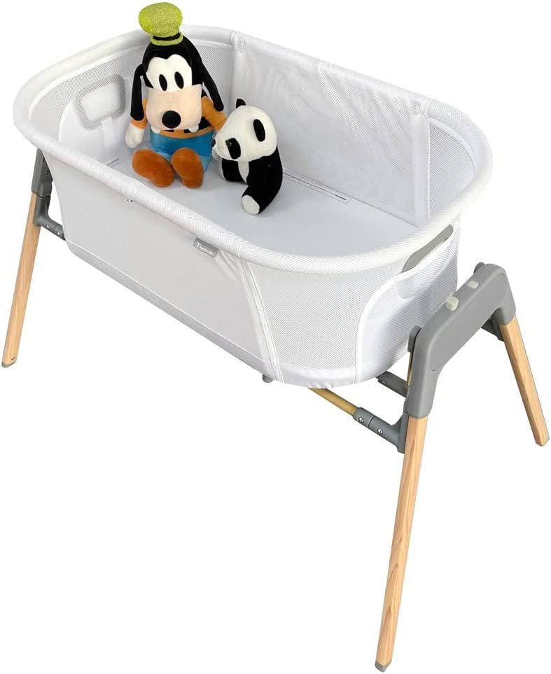 Teknum  3 In 1 Baby Rocker Bassinet/  Infant Crib W/ Mosquito Net White Teknum Yallatoys